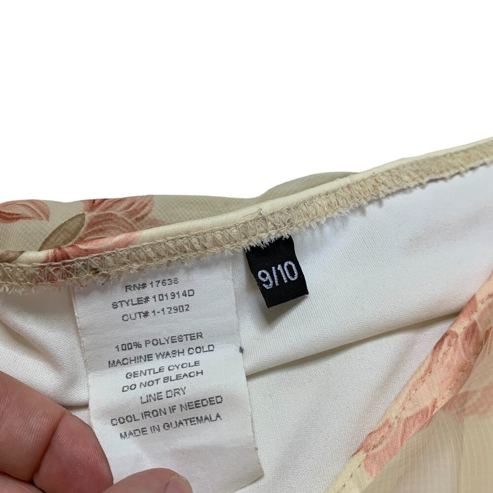 Vintage Dainty Delicate Flower Garden Rose Cottage Floral Flowy Skirt 9/10 - Picture 2 of 3